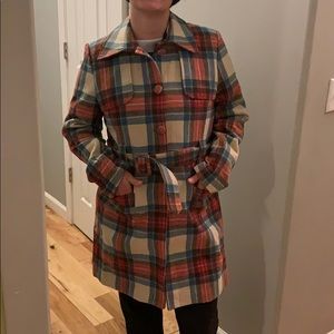 Plaid Trench coat large